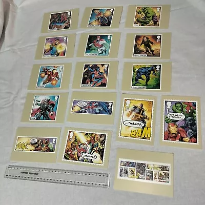 Buy 16 Marvel Comics Royal Mail Stamp Postcards - Spiderman Captain Britain Union Ja • 39£