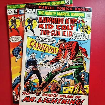Buy Mighty Marvel Western Rawhide Kid & Kid Colt 21, 23 1972 Marvel Comic Books VG+ • 8£