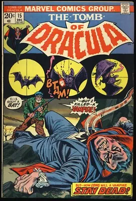 Buy TOMB OF DRACULA #15 1973 VF  Fear Is The Name Of The Game  MARVEL COMICS HORROR • 24.07£