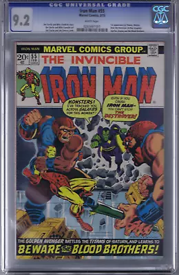 Buy Iron Man #55 Marvel 1973 CGC 9.2 (Near Mint -) 1st App. Thanos ! WHITE PAGES • 1,599.04£