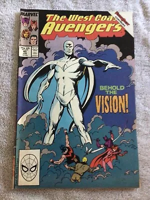 Buy The West Coast Avengers #45 Marvel 1st App Of The White Vision 6/89 FN/FN+ • 15.98£