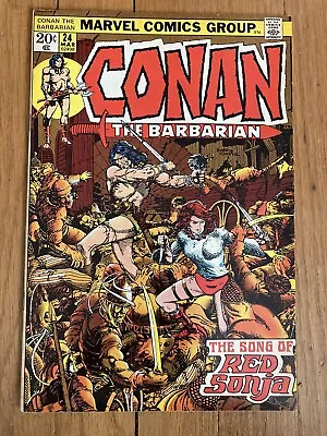 Buy Marvel Comics Conan The Barbarian #24 1973 1st Full Red Sonja • 87.63£