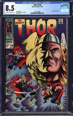 Buy Thor #158 Cgc 8.5 Ow/wh Pages // Origin Of Thor Retold Marvel 1968 • 102.78£