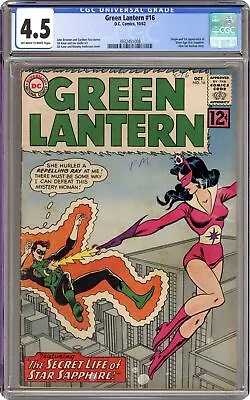 Buy Green Lantern #16 CGC 4.5 1962 3932451008 1st App. And Origin Star Sapphire • 359.20£