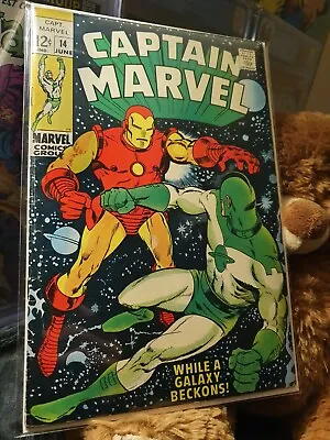 Buy Captain Marvel 14 - G/vg - 1969 - Classic Iron Man Cover - Friedrich, Springer  • 29.99£