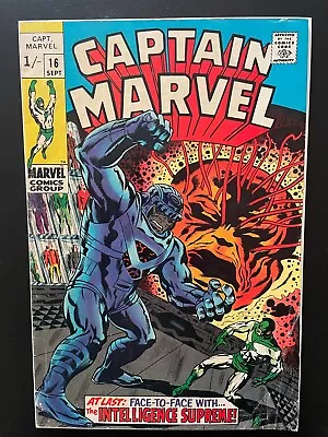 Buy Captain Marvel 16 (1969) Key Issue With1st New Costume • 15£