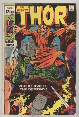 Buy Mighty Thor #163 April 1969 VG- Warlock Teaser In 1st Panel • 14.56£