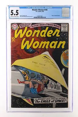 Buy Wonder Woman #105 - D.C. Comics 1959 CGC 5.5 Origin Of Wonder Woman. • 519.53£