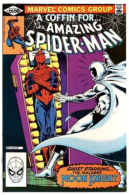 Buy AMAZING SPIDER-MAN #220 VF/NM, Moon Knight App, Direct Marvel Comics 1981 • 31.62£