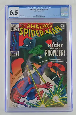 Buy Amazing Spider-Man 78 CGC 6.5 WHITE Pages 1969 11/69 1st Appearance The Prowler • 158.31£