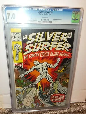 Buy Marvel Comics Silver Surfer CGC 7.0 18 1970 Fantastic Four White Pages Last • 424.99£