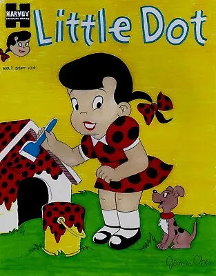 Buy Little Dot # 1 Cover Recreation 1st Ever Richie Rich Original Comic Color Art • 239.85£