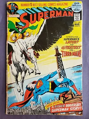 Buy Superman #249  1972 DC  Comics 1st App Of Terra-Man, Silver Anniversary Ed!! • 5.53£