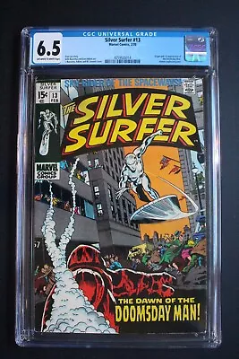Buy Silver Surfer #13 Origin 1st Original Doomsday Man 1970 1st Dr Kronton CGC 6.5 • 79.15£
