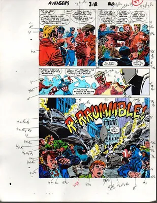 Buy Original 1989 Avengers 312 Page 27 Captain America Marvel Comics Color Guide Art • 29.80£