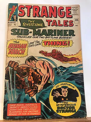 Buy Marvel STRANGE TALES Silver Age Vol.1 #125 1964:  Torch/Thing Vs Sub-Mariner VG+ • 29.99£