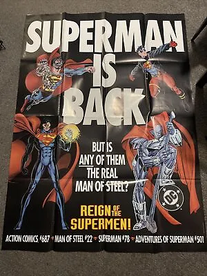 Buy SUPERMAN IS BACK Promo Poster (1993) Return Of Superman 20 X 27  NEW!! Death/DC • 10£