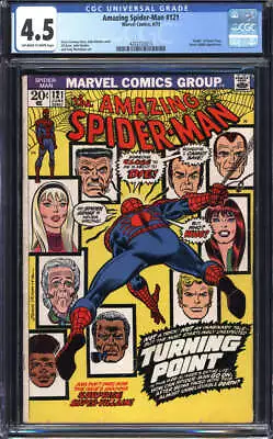 Buy Amazing Spider-man #121 Cgc 4.5 Ow/wh Pages //  Death  Of Gwen Stacy 1973 • 239.86£