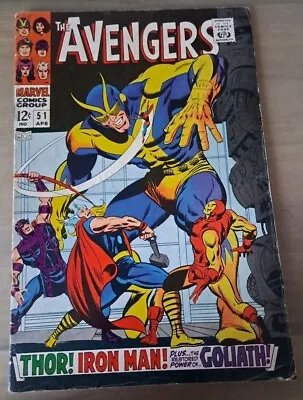 Buy The Avengers #51 Classic Cover. 1968. Bagged & Boarded. Free Uk P&p. Vg+. • 12.95£