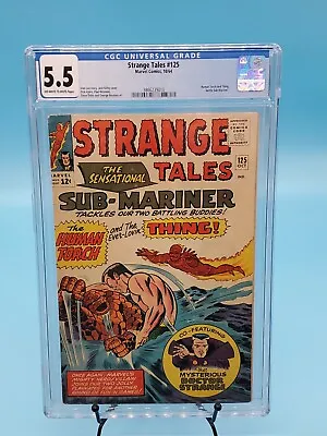 Buy Cgc 5.5 Strange Tales #125 Marvel Comics 10/64 Off White To White • 158.56£