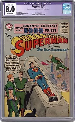 Buy Superman #107 CGC 8.0 RESTORED 1956 4311865020 • 220.96£