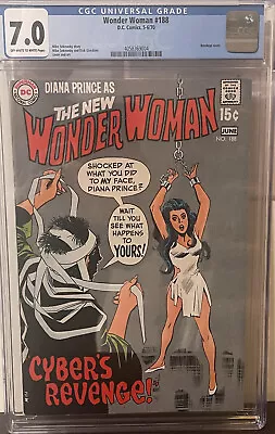 Buy WONDER WOMAN 188 CGC 7.0 OW/W PAGES  1970 Bondage Cover • 133.56£