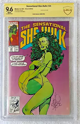 Buy She-Hulk #34 (Marvel, 12/91) CBCS 9.6 NM+  Signature: JOHN BYRNE  • 986.61£