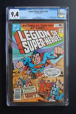 Buy LEGION OF SUPER-HEROES #259 New Series BEGINS 1980 DC 2nd PSYCHO WARRIOR CGC 9.4 • 59.96£