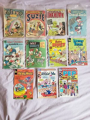 Buy Lot Of 11 Vintage Comics 1946-1989 Whitman Disney Frisky Suzie Archie Huey  • 61.87£