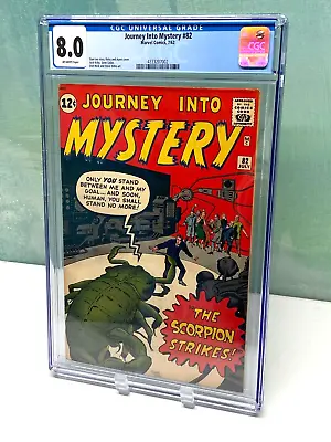 Buy Journey Into Mystery #82 CGC 8.0 -- 1962 - Stan Lee Kirby Ditko RARE High Grade • 509.80£