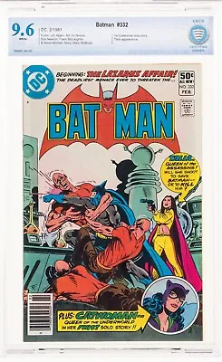 Buy Batman #332 Newsstand 1981 CBCS NM+ 9.6 White Pages Catwoman SOLO STORY Not CGC • 154.86£