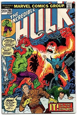 Buy The Incredible Hulk #166 1st Appearance Of Zzzax Marvel Comics • 10£