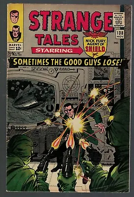 Buy MARVEL Comic Strange Tales 138 FN 6.0 1st Eternity Nick Fury 1965 • 149.99£