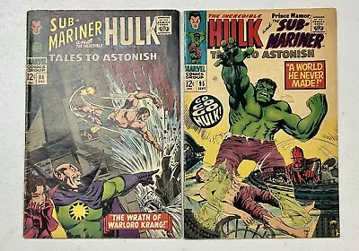 Buy Marvel Comics Tales To Astonish #86 & 95 - 1966 1967 - Hulk Sub-Mariner G/VG • 16.08£
