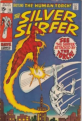 Buy SILVER SURFER # 15 MARVEL COMICS April 1970 Vs HUMAN TORCH JOHNNY STORM • 35.68£