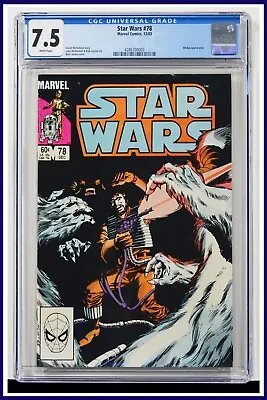 Buy Star Wars #78 CGC Graded 7.5 Marvel 1983 1st Printing White Pages Comic Book. • 37.95£