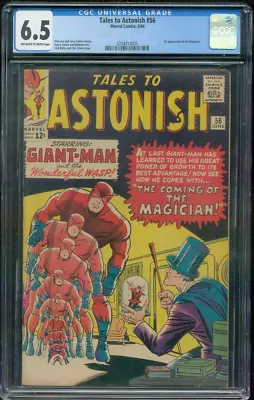 Buy Tales To Astonish 56 CGC 6.5 Jack Kirby Art Stan Lee 1st Magician 6/1964 • 103.26£
