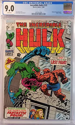 Buy 1969 Incredible Hulk 122 CGC 9.0 Fantastic Four Appearance. Hulk Vs Thing • 236.50£