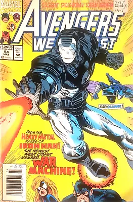 Buy '93 Avengers West Coast #94 1st App James Rhodes War Machine News Stand Vgc • 14.99£