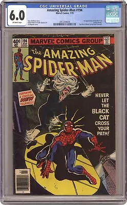 Buy Amazing Spider-Man 194N Newsstand Variant CGC 6.0 1979 3912208006 1st Black Cat • 230.55£