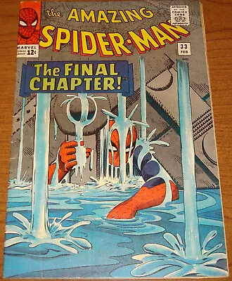 Buy February 1966 Marvel Comics Amazing Spider-Man #33 In Fine (F) Condition • 183.89£