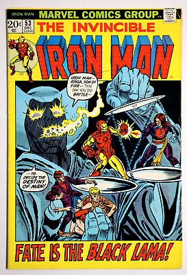 Buy 1972 Invincible Iron Man 53, Marvel Comics 12/72, 1st Series, 20¢ Ironman Cover • 21.44£