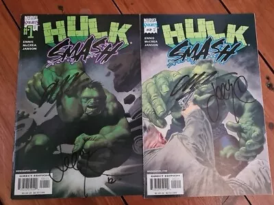Buy Hulk Smash 1+2 Signed By Garth Ennis (the Boys, Preacher) And John McCrea • 10£