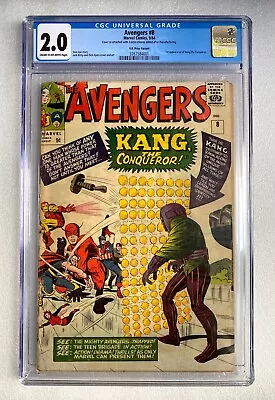 Buy Avengers #8 Cgc 2.0 1st App Kang Conqueror 1964 Mcu New Big Bad Rare Uk Variant • 549.99£