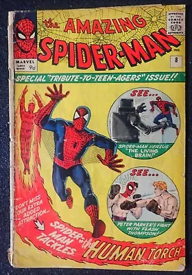 Buy Amazing Spider-man #8 🕸️ GOOD, COMPLETE & UNRESTORED! RARE UK VARIANT 🕸️ 1964 • 208.11£