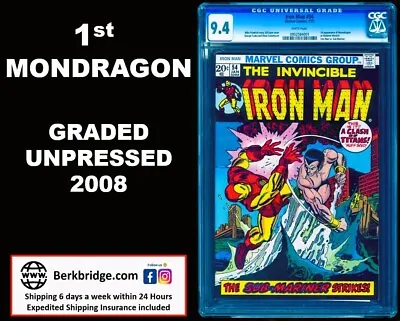 Buy Iron Man 54 Cgc 9.4 White Pages Nice As 9.6 💎 Unpressed Graded 12/29/2008 • 555.67£