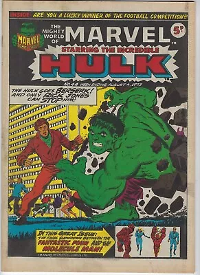 Buy MIGHTY WORLD OF MARVEL # 44 - 4 Aug 1973 High Grade- Rick Jones Vs Hulk Fan Four • 7.95£