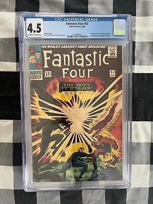 Buy Fantastic Four 53 CGC 4.5 1st App Of Flaw 2nd App Of The Black Panther 1966 • 79.05£
