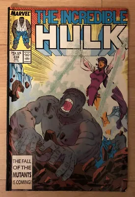 Buy Incredible [Grey] Hulk #338 McFarlane Art David Story Fall Of Mutants Ad, Reader • 22.43£