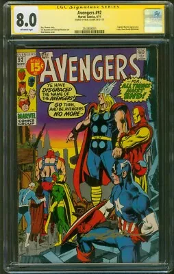 Buy Avengers 92 CGC SS 8.0 Neal Adams Iconic Cover 9/1971 • 315.34£